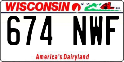 WI license plate 674NWF