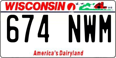 WI license plate 674NWM