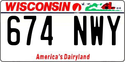 WI license plate 674NWY