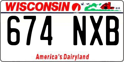 WI license plate 674NXB