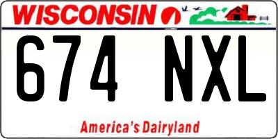 WI license plate 674NXL