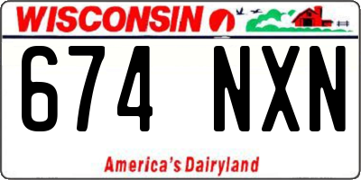WI license plate 674NXN