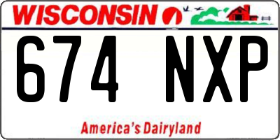 WI license plate 674NXP