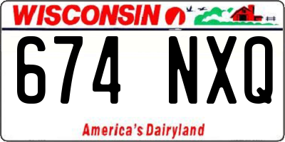 WI license plate 674NXQ