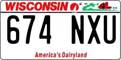 WI license plate 674NXU
