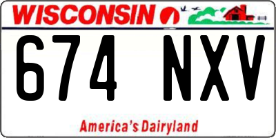 WI license plate 674NXV