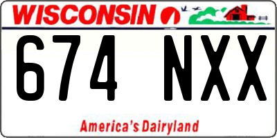 WI license plate 674NXX