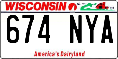 WI license plate 674NYA