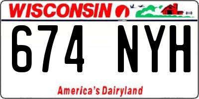 WI license plate 674NYH