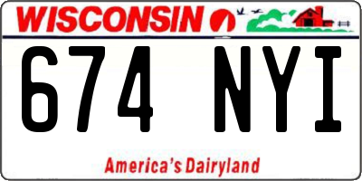 WI license plate 674NYI