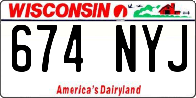 WI license plate 674NYJ