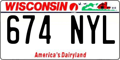 WI license plate 674NYL