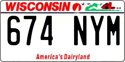WI license plate 674NYM