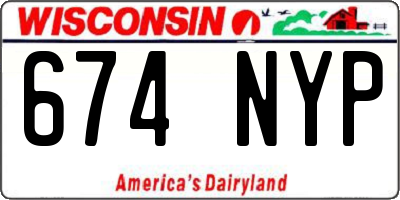 WI license plate 674NYP