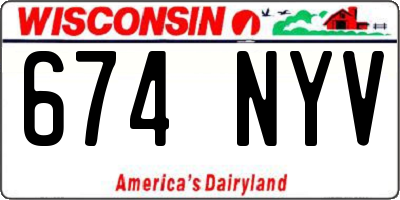 WI license plate 674NYV