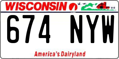 WI license plate 674NYW