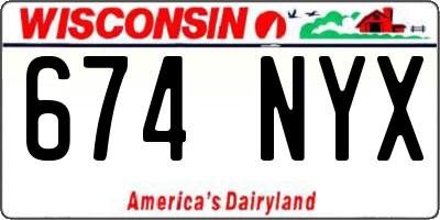 WI license plate 674NYX