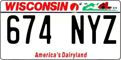 WI license plate 674NYZ
