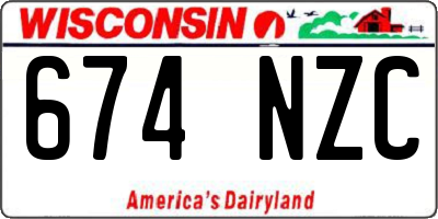 WI license plate 674NZC