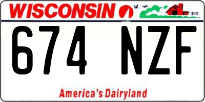 WI license plate 674NZF