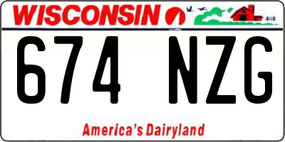 WI license plate 674NZG