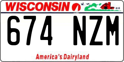 WI license plate 674NZM