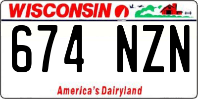 WI license plate 674NZN