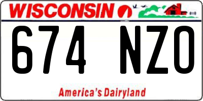 WI license plate 674NZO
