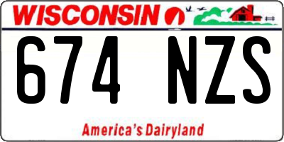 WI license plate 674NZS
