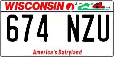 WI license plate 674NZU