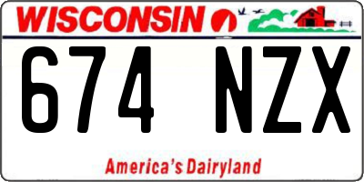 WI license plate 674NZX
