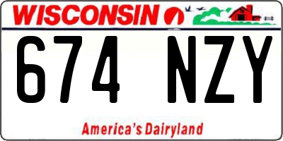 WI license plate 674NZY