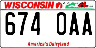 WI license plate 674OAA