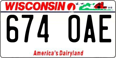 WI license plate 674OAE