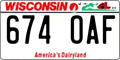 WI license plate 674OAF