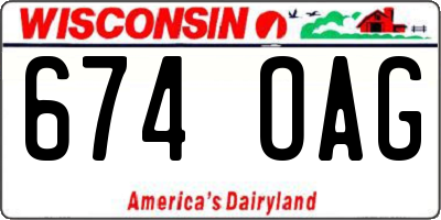 WI license plate 674OAG
