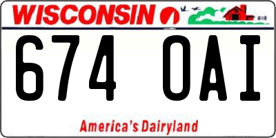 WI license plate 674OAI