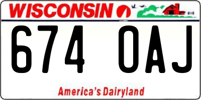 WI license plate 674OAJ
