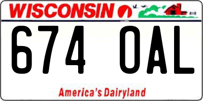 WI license plate 674OAL