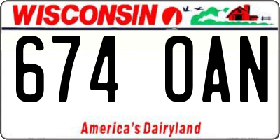 WI license plate 674OAN