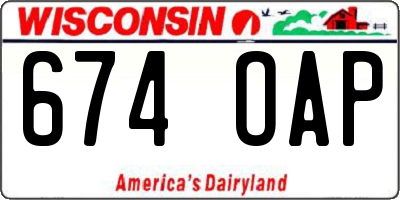 WI license plate 674OAP