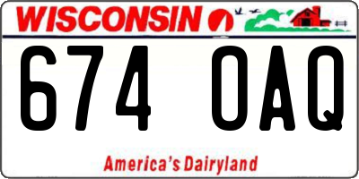 WI license plate 674OAQ