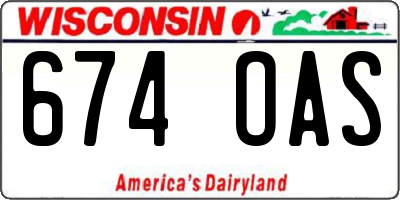 WI license plate 674OAS