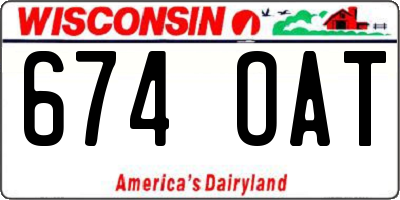 WI license plate 674OAT