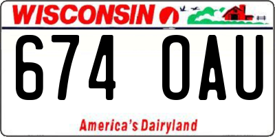 WI license plate 674OAU