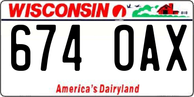 WI license plate 674OAX