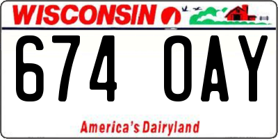 WI license plate 674OAY