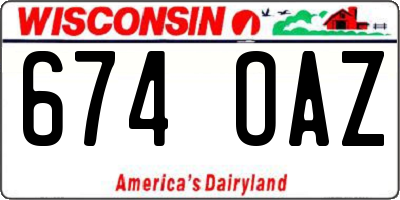 WI license plate 674OAZ