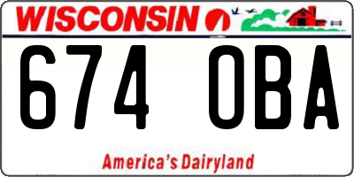 WI license plate 674OBA
