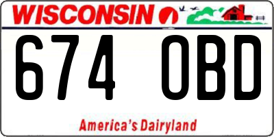 WI license plate 674OBD